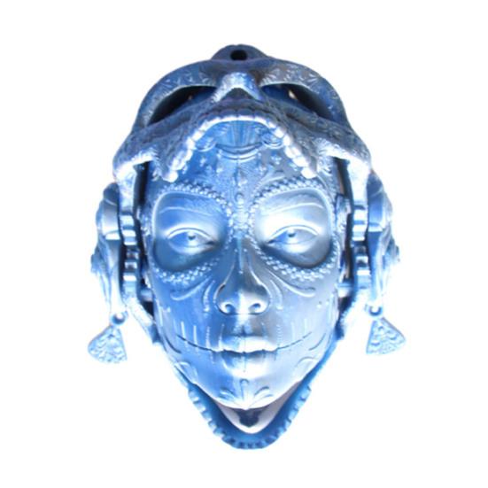 3D Printed Skull Head Statue Gothic Mechanical Skull Model Desktop Ornament for Halloween Home Decoration