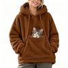 Women's Pet Pocket Drop Shoulder High Neck Hoodie