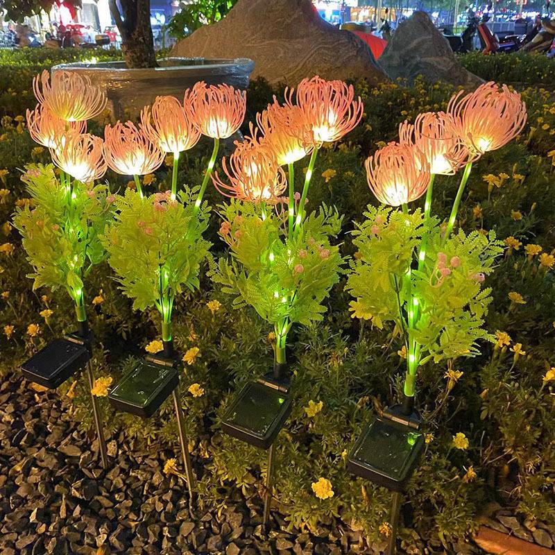 Cross-Border Solar LED Lycoris Radiata Lawn Light - Outdoor Decorative Ground Plug Landscape Lamp.