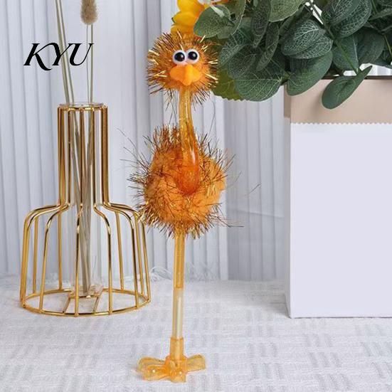 Penne Portatili Leggere Cartone Animato Struzzo Penne a Sfera in Plastica, Penna Divertente Autoportante, Punta da 0.5mm, Scrittura Fluida Pelosa per Studenti Schiena