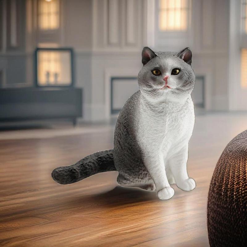 Katzenstatuen Heimdeko PVC Handgefertigt Solide Lebensechte Katzenfiguren Schreibtisch Katzenmodell Sofa Bücherregal Schreibtischornamente Gastgeschenke