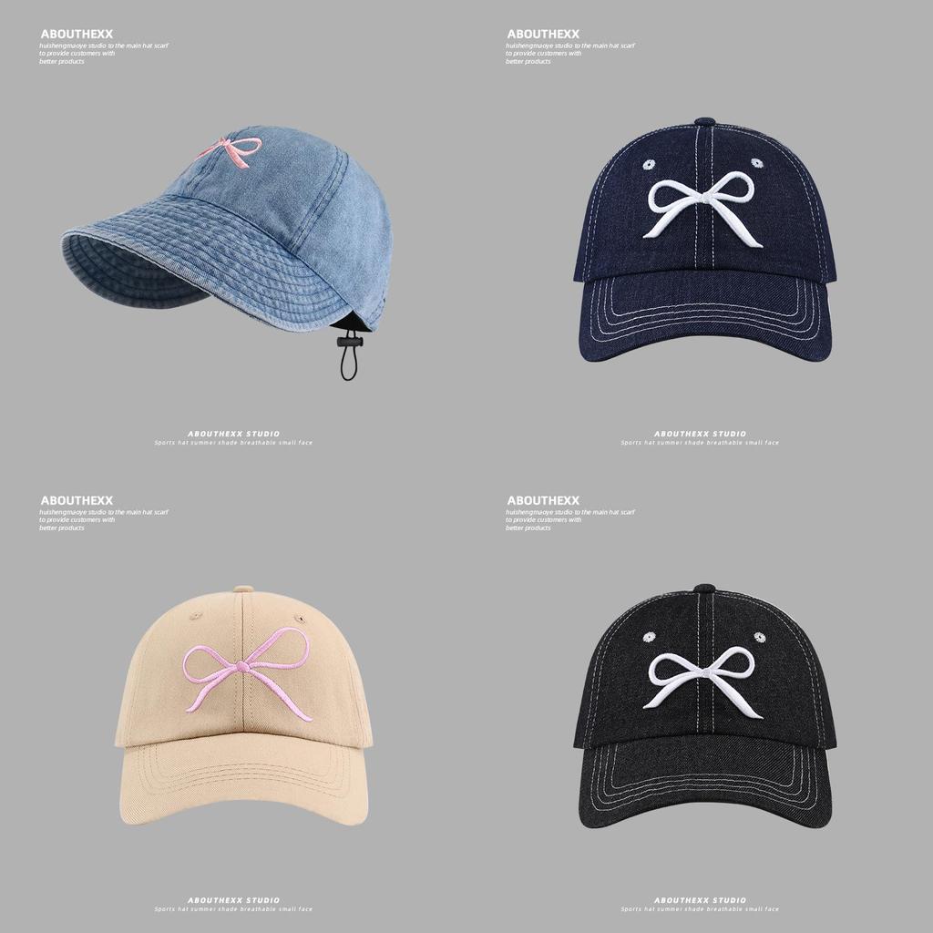 Bow Embroidered Baseball Cap With Sunshade And Breathable Cotton For Teens And Adults
