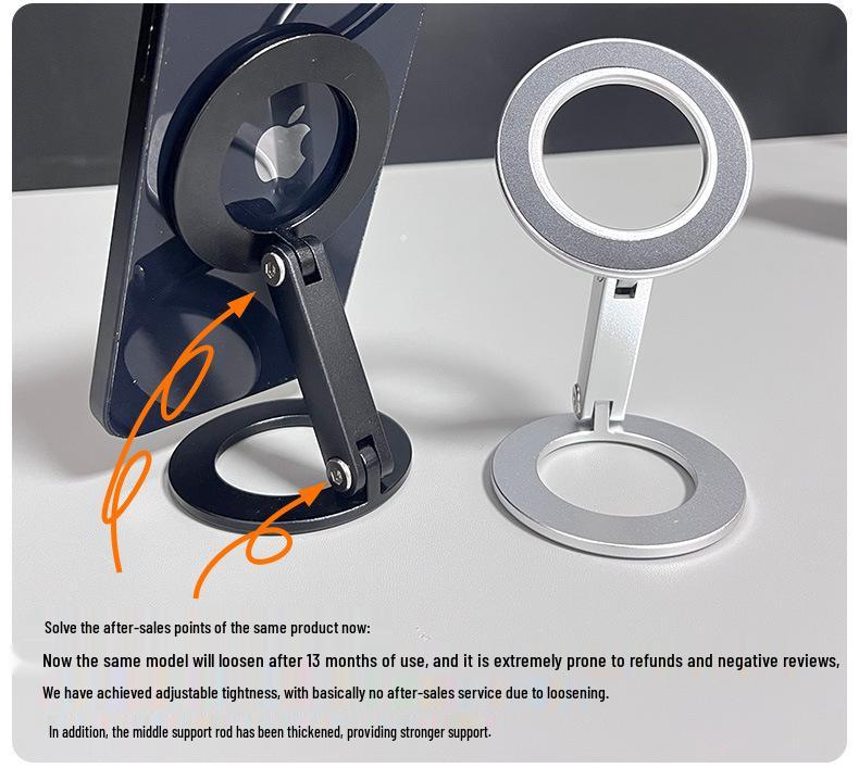 Dual-Sided Magnetic MagSafe Phone Stand: Strong & Versatile for Desk, Gym, Car, or Wall.
