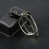 Faltbare Lesebrille für Herren Tragbarer Brillenrahmen Mit Etui Silber Quadratisch Vollrand+0.5+0.75+1+1.25+1.5+1.75+2.25