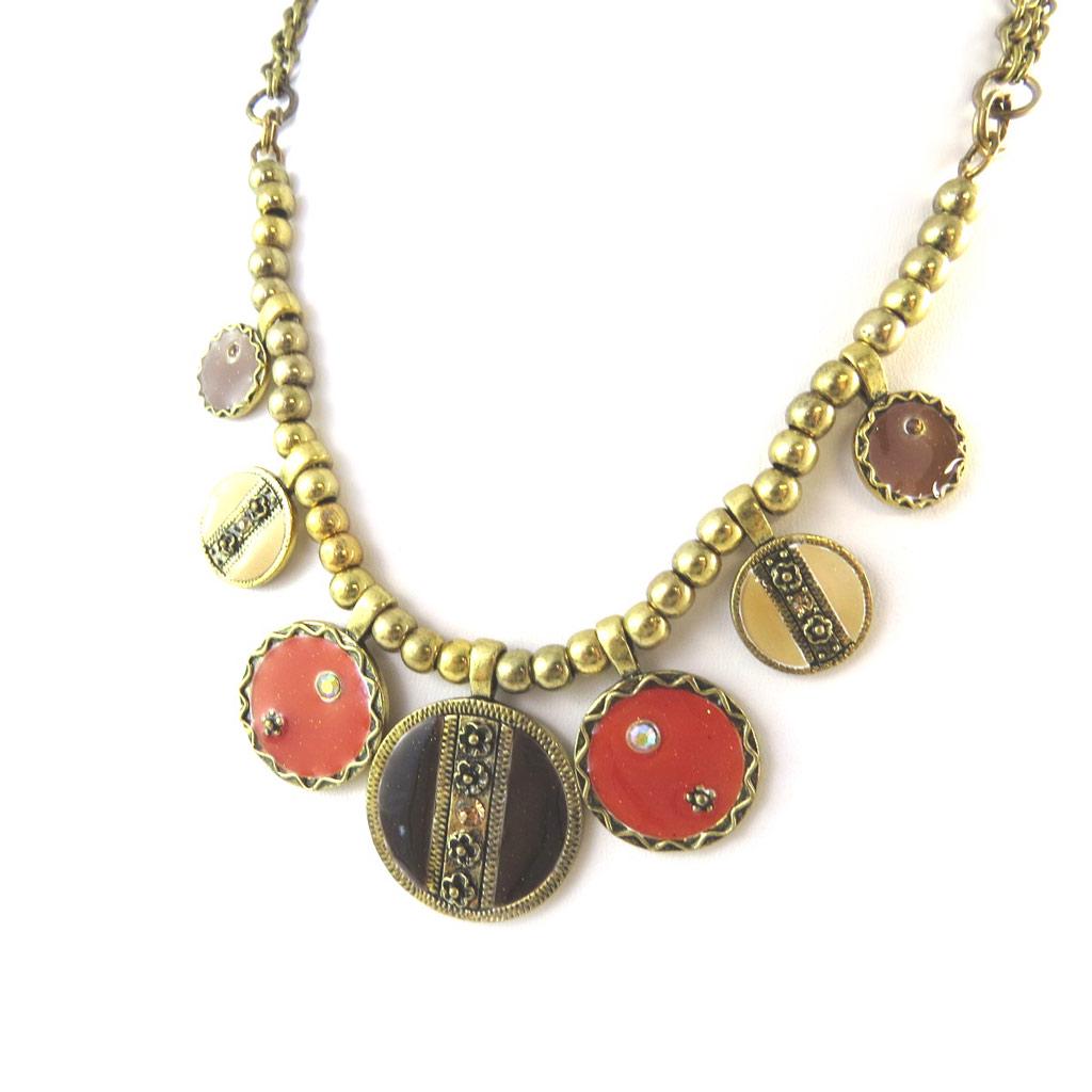 Les Trésors De Lily [C5343] - Colier Creator 'Esmeralda' Maro Portocaliu