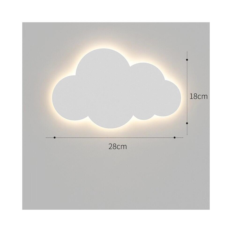 Cloud White Wooden Night Light Wall Mounted Nursery Ceiling Lighting White Light