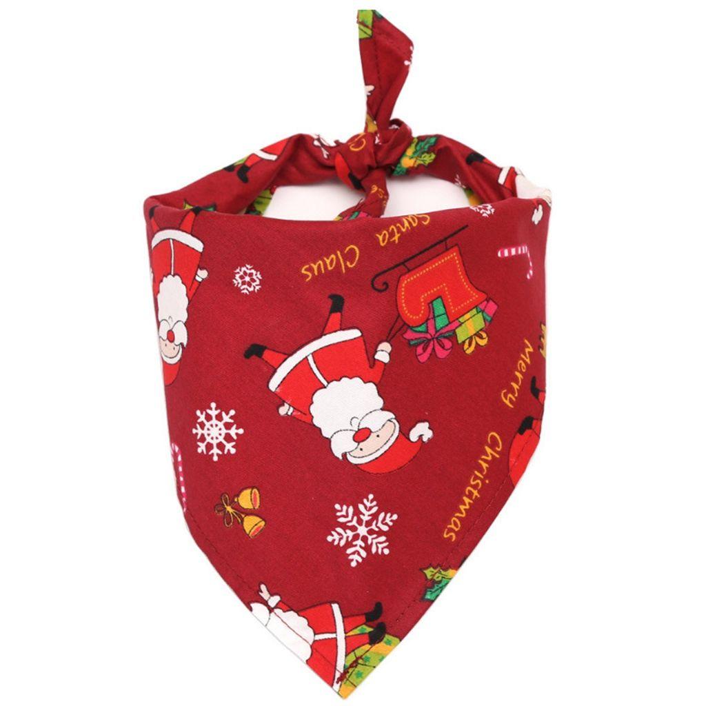 Puppy,Kitten Santa Claus Patten Cats Triangular Scarf Pet Costume Dogs Bandanas Christmas Pet Decor