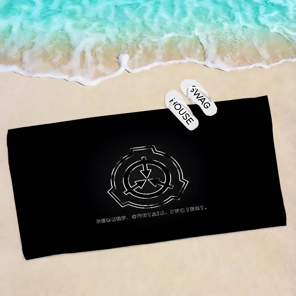 Scp F-Foundation Game  Microfiber Printed Beach Towel Mountain Climbing Yoga Beach Swimming Running Absorbent Soft Towel