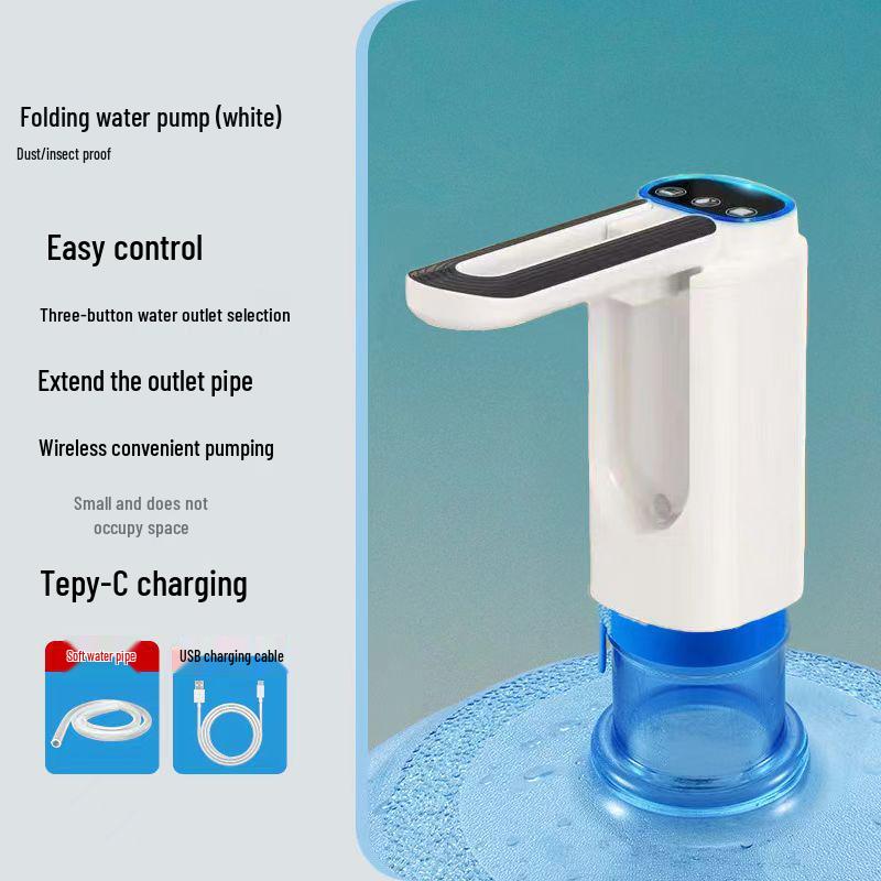 Electric Folding Water Dispenser: Automatic Rechargeable Hand Pump for Bottled Water