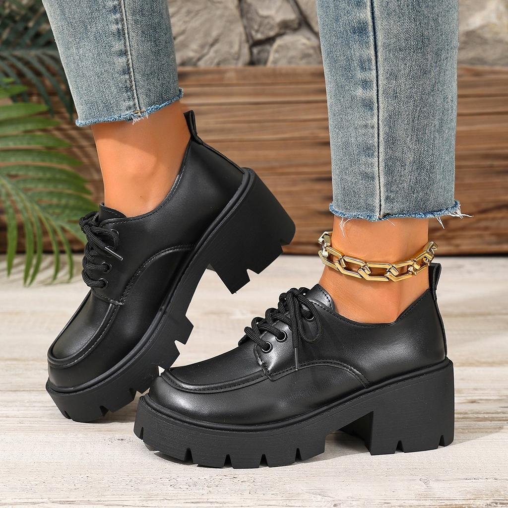 Anti-slip Shoes - New Thick-soled Women's Chunky Heels Shoes - Retro Style Shoes