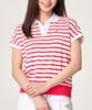 BILTMORE Women'S Golf Striped Batwing Short Sleeve Collared T-Shirt
