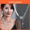 Elegant Korean Style Titanium Steel Heart Shaped Necklace With Pearl Chain Design