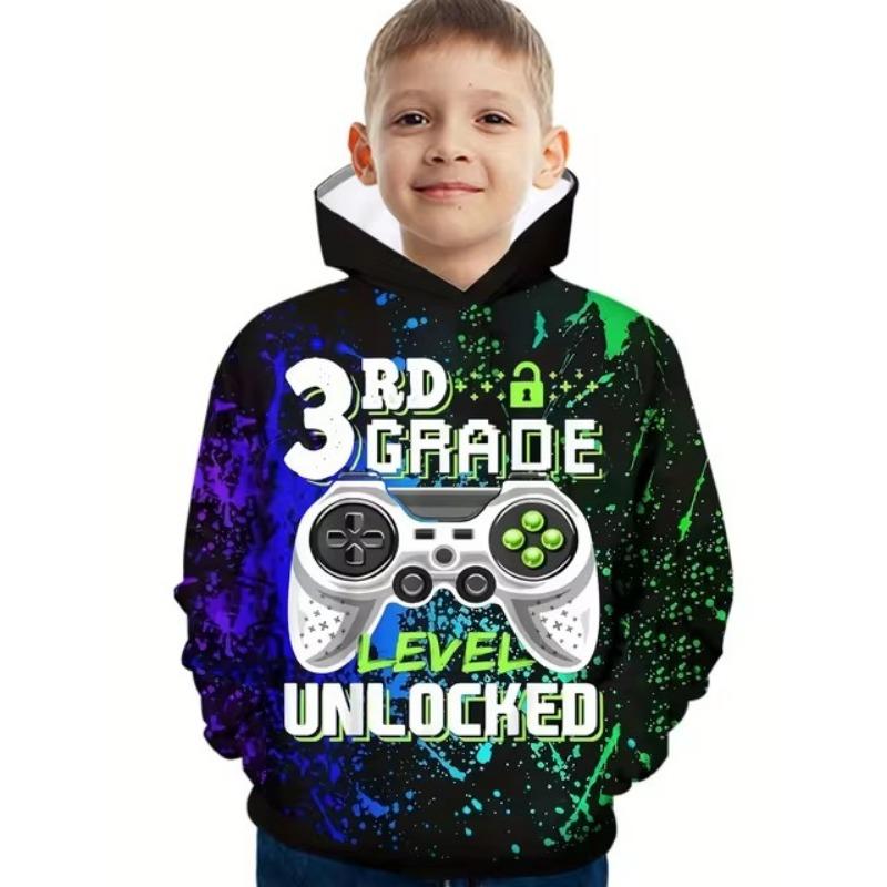 Retro Sporty Cartoon Hoodies Daily Harajuku Kawaii Comfortable Streetwear Vintage Kids Sweatshirts Autumn Winter Clothes