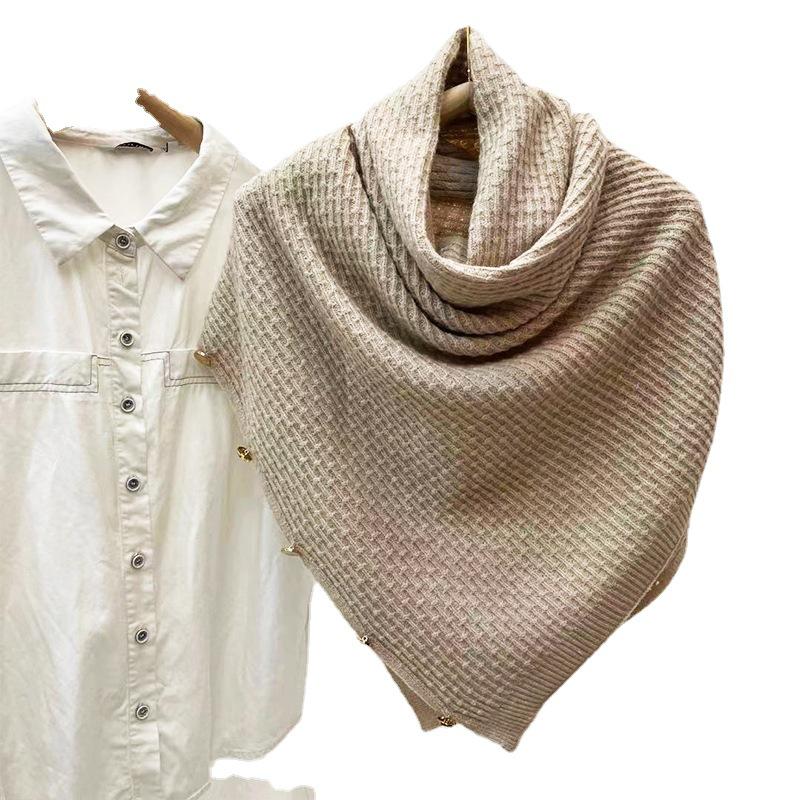 Women's Multi-Purpose Knit Shawl Scarf - Imitation Cashmere, Korean Style, Two-Way Outerwear & Neck Warmer