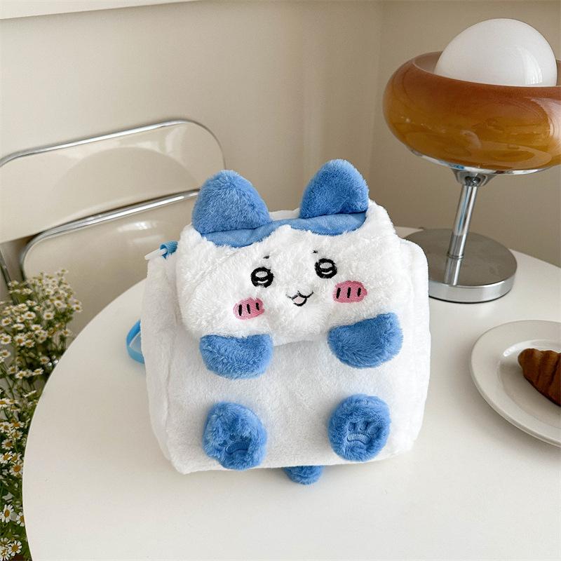 

Очаровательный плюшевый рюкзак-мишка для студентов, стильный и универсальный для ежедневного использования синий