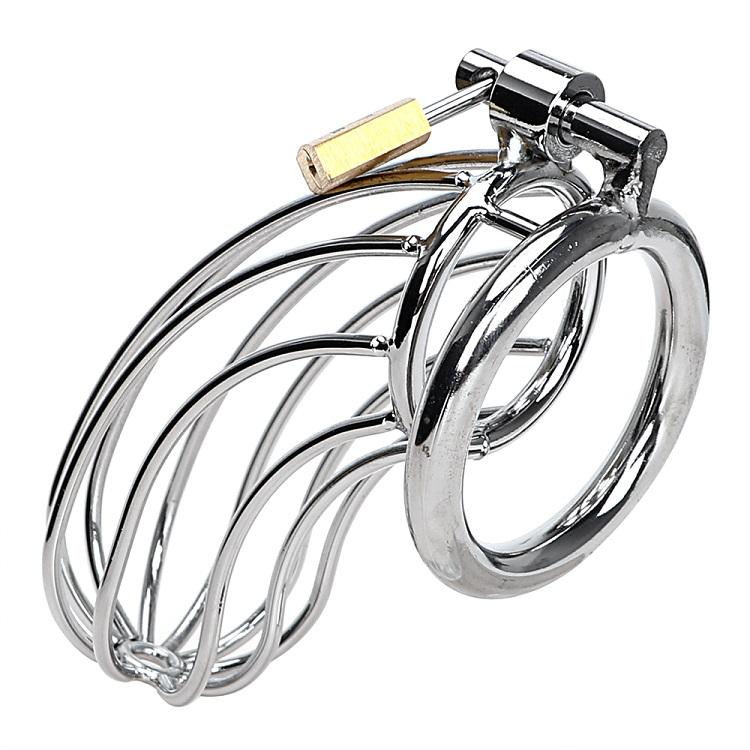 Stainless Steel Sex Toy Device Penis Ring Cuckold Long Male Chastity Cock Cage 110mm 1.5 Hours CE Certified
