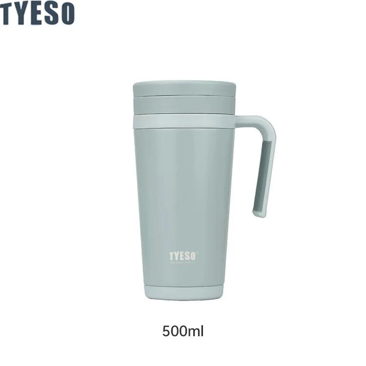 Tyeso Nerezový Izolovaný Kancelářský Hrnček s Oddělovačem Čaje Profesionální Obchodní Láhev na Vodu Rukojeť Ideální pro Čaj Kávu