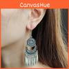 Retro Geometric Metal Earrings With Silver Plating For Special Occasion Gifts