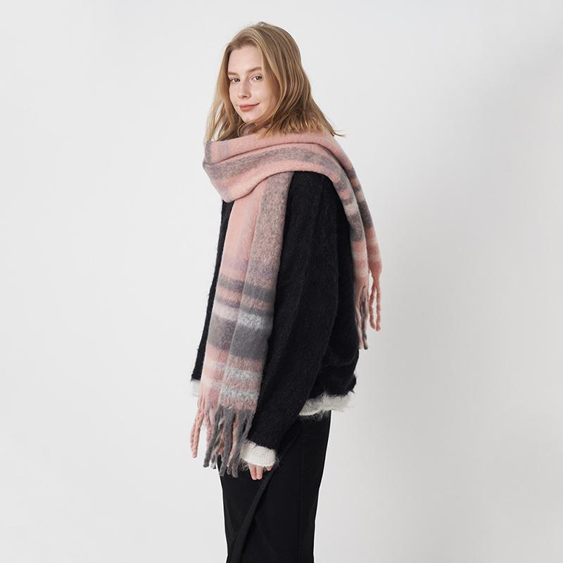 Marke Warmer Karomuster Kaschmir Poncho Schal Schal Luxuriöser Druck Dicke Pashmina Winterdecke Wickel Bufanda Lässiger Hijab Stolen Echarpe