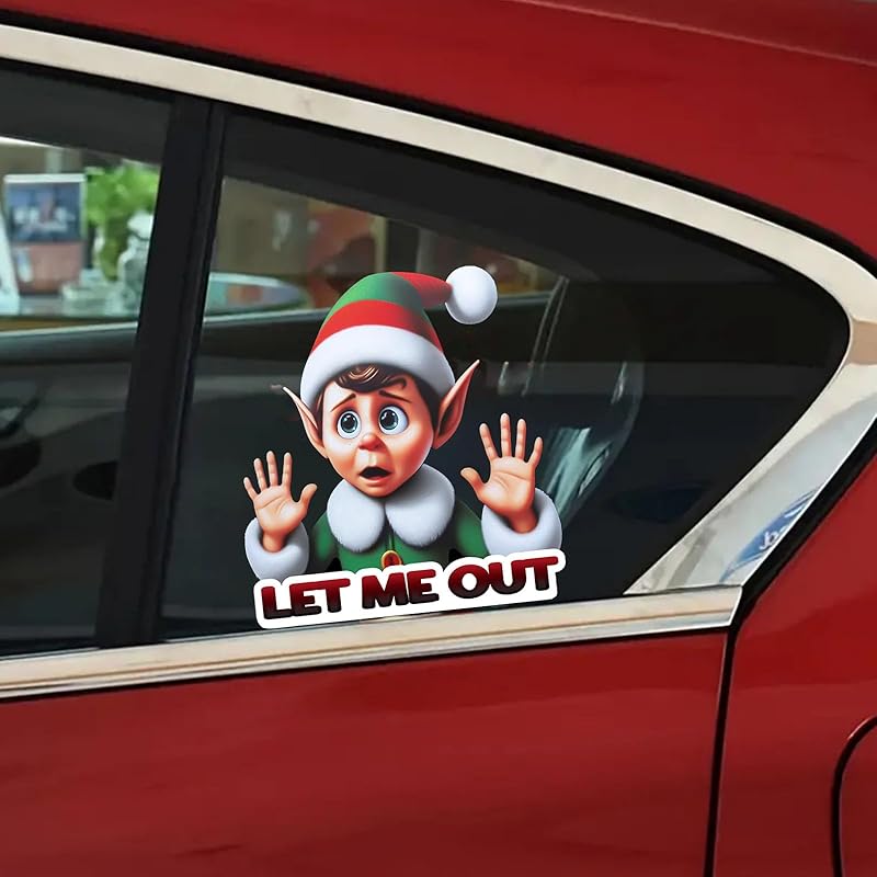 Santa Waving Hand Decal,3D Self-Adhesive Vinyl Sticker for Christmas, Polyvinyl Chloride Car & Window Cling, Suitable for Glass, Metal, Ceramic