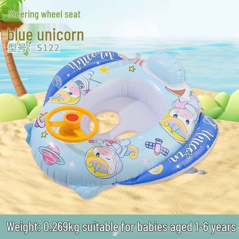 Bouée gonflable pour enfants en forme d'avion avec volant et klaxon