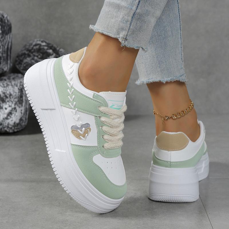 Fashion Brand Design Mix Color Lace Up Sneakers Women 2025 Autumn Soft Thick Bottom Casual Shoes Stitching Decoration Sports Shoes