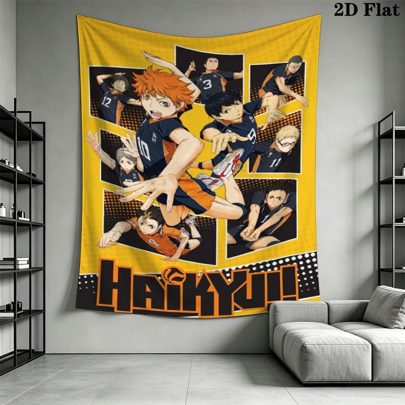 Haikyu!! Wall Tapestry Aesthetic Wall Hanging Printed Fabric Blanket Decorative Tapestries for Bedroom Living Room Home Decor