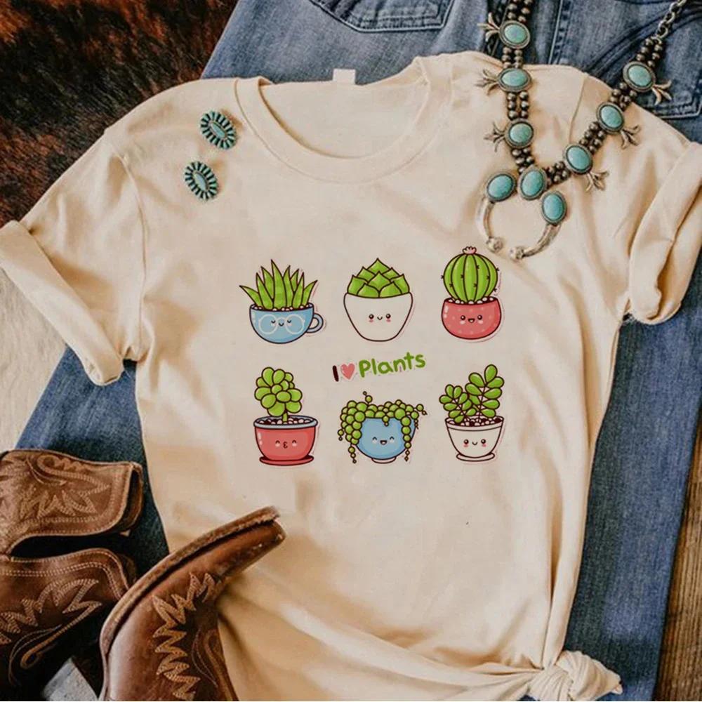 Funny T Shirt Female Graphic Clothing Plants T Shirt Women Summer Aesthetic Clothes