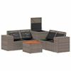 Sofa Set 6 Pieces Gray and Dark Gray Poly Rattan and Steel
