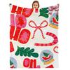Witchy Frog Mushroom Soft Flannel Blanket Breathable Warm Throw for Office Car Sofa Kids Room Birthday Xmas Gift