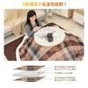 Peto-Raifu Round Kotatsu Comforter, Thin, Flannel, Warm, Double-Sided, Simple Floral Print, Brown, Approx. 205cm Diameter