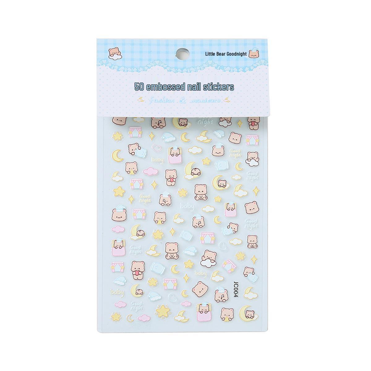 5D Cartoon Nail Art Stickers for Kids - DIY Cute Embossed Graffiti Décor