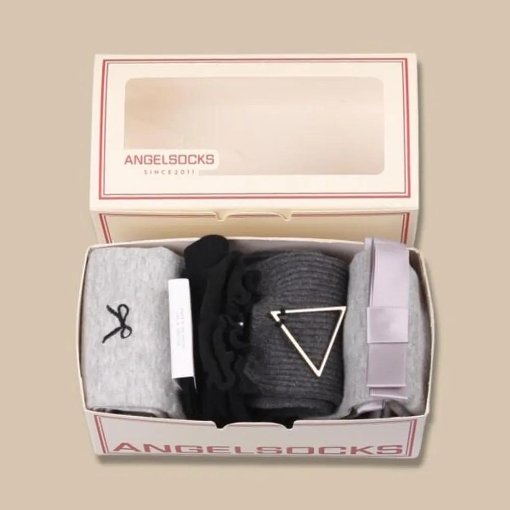 Angel Socks SET004 - Groove Gray Tone-Down Daily Fashion Gift Jewelry