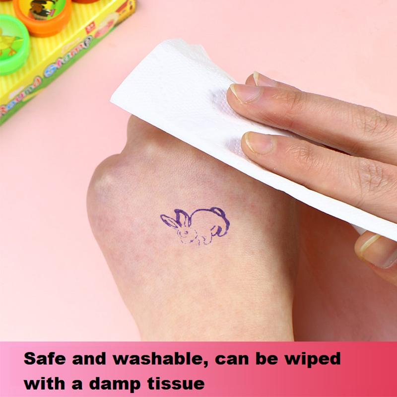 10pcs Kids Assorted Self-ink Toy Stamps Smiley Face Seal For Children DIY Scrapbooking Painting Po Album Art Decor Stamps