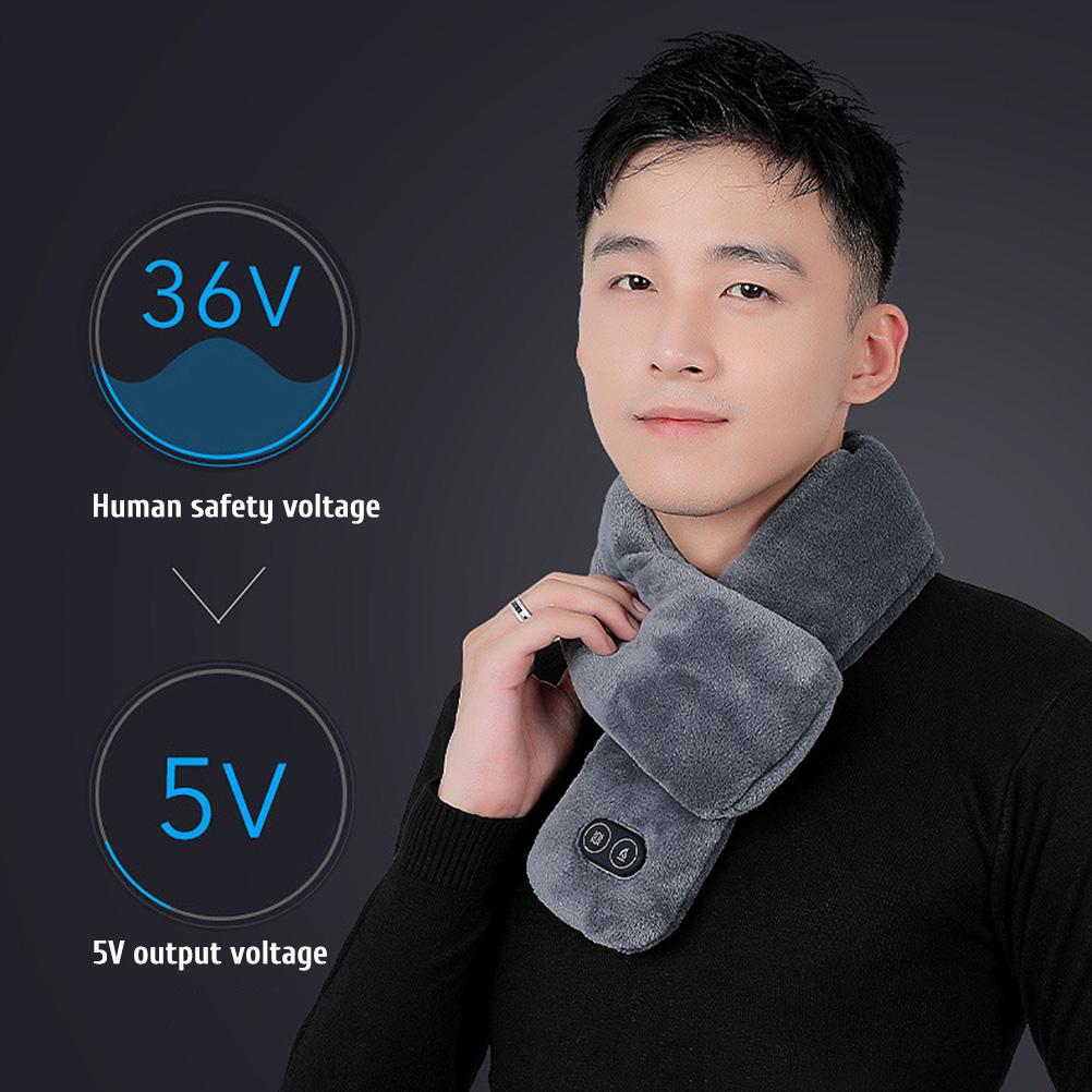 Heated Scarfs Heated Scarfs Rechargeable Heating Scarf USB Charging Lightweight Soft Scarf for Men Women Heating Scarf