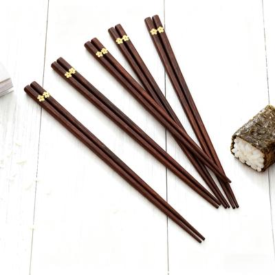5 Pairs Japanese Wood Chopstick Nonslip Design Sushi Chopsticks Reusable Chinese Korean Cuisine Chopsticks for Restaurant Home