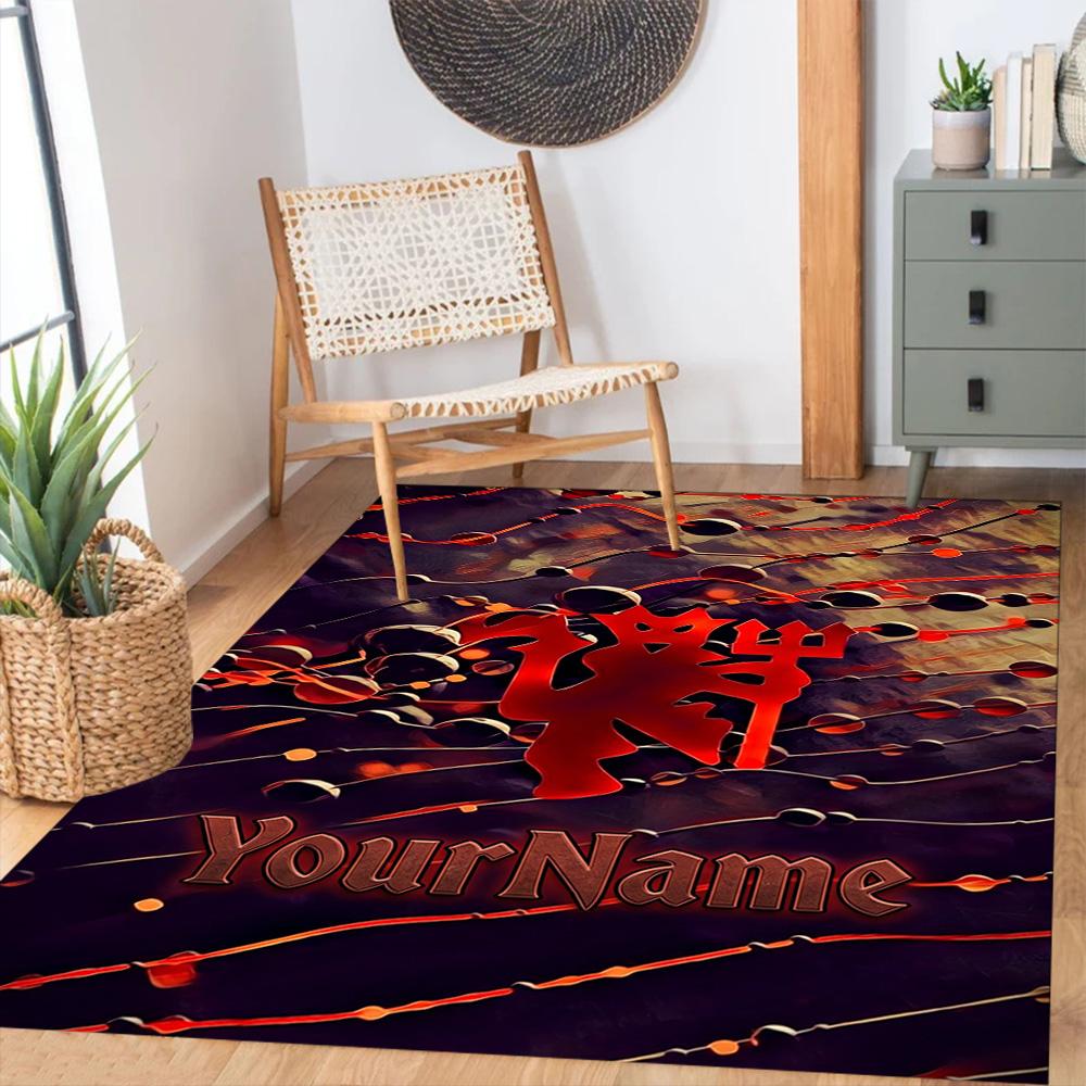Manchester Customizable Name Area Rug Perfect for Balcony Game Room Entryway Kitchen Antislip Carpet Office home decor