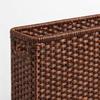Narrow Wicker Basket Home Office Organizer, HandWoven PE Rattan Beside Sofa Storage, Apartment