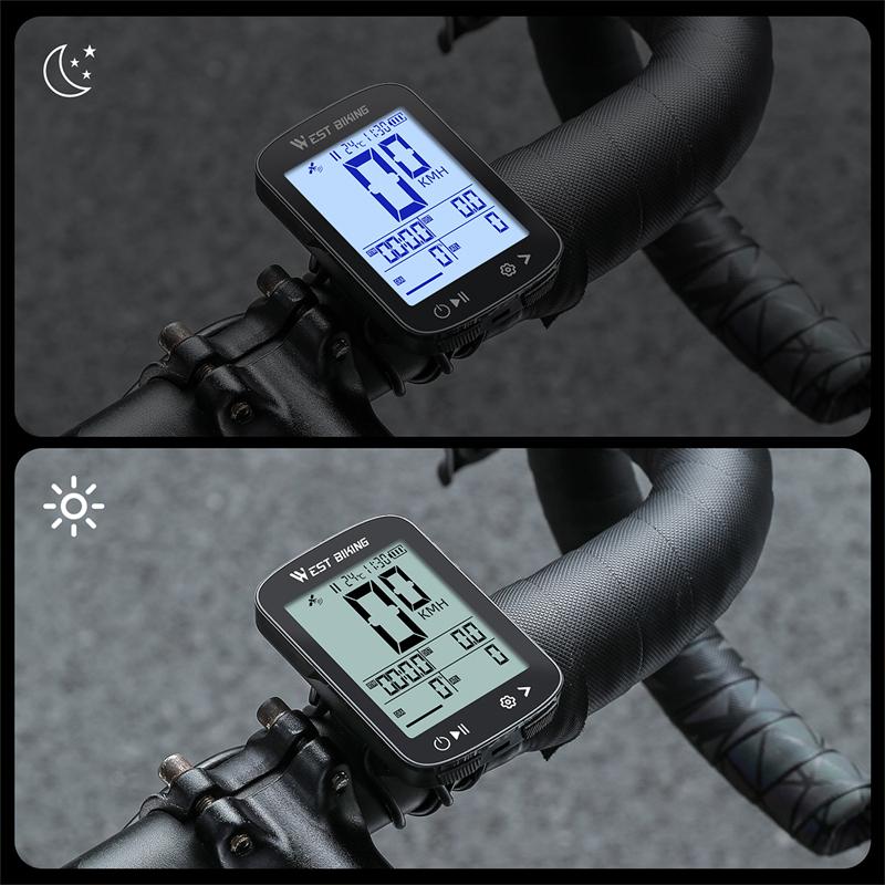 WEST BIKING Computadora Inteligente GPS para Bicicleta Pantalla Grande Velocímetro Inalámbrico para Ciclismo IPX7 Impermeable Ligero Odómetro de Bicicleta