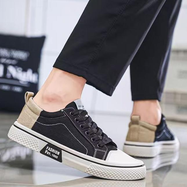 Men's Breathable Fabric Casual Canvas Shoes,Low Top Lace Up Outdoor Sneakers,Fashion Slip On Shoes.