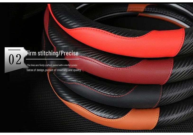 Ultra-Thin Leather Steering Wheel Cover - All-Season, Non-Slip, Sweat-Absorbent