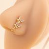 Classic Gold U-Shaped Rhinestone Non-Piercing Nose Ring: Butterfly, Moon, Crown, Heart Styles