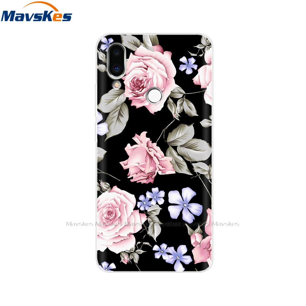 Soft TPU Case for Meizu Note 9 Cat Animal Flower Printed Protective Silicone Covers Phone Shells Bags Bumper for Meizu Note9