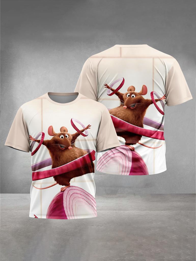 Summer Round Neck Cartoon Hotel Transylvania Pattern 3D Printed Top Fashionable Casual Short Sleeved Children's Boy T-shirts