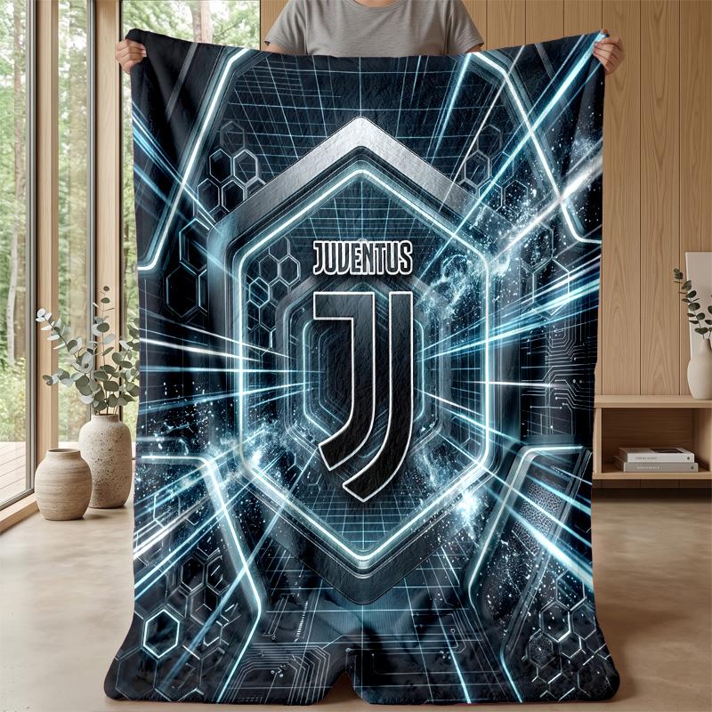 Coperta a tema Juventus FC Morbida coperta in flanella Coperta morbida tipo plaid Coperta accogliente per divano e letto per arredamento domestico