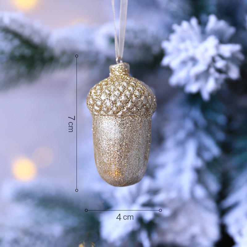Resin Creative Acorn Deer Antlers Feather Bird Pendant Christmas Decor Props