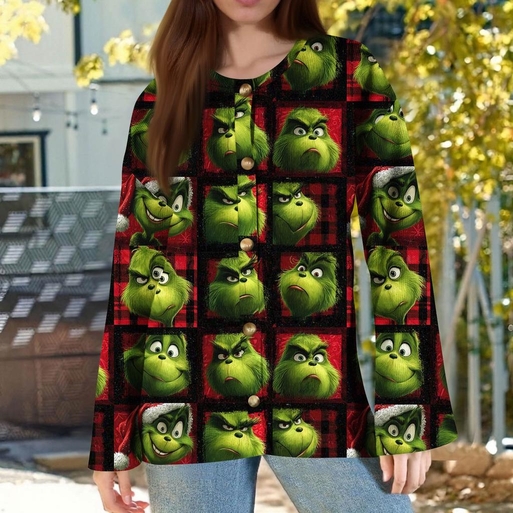 Dámská módní pletená svetrová bunda s dlouhým rukávem a zapínáním na knoflíky