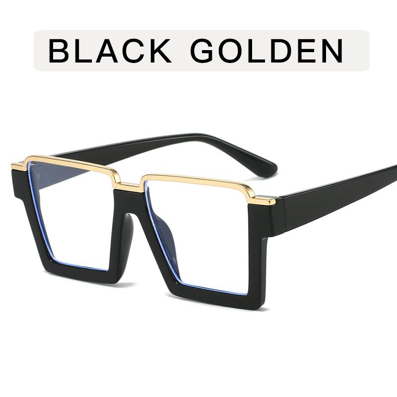 Módne okuliare s rámom veľkej veľkosti, štvorcový tvar, polorámový okuliarový rám pre ženy, dekoratívne sklo blokujúce modré svetlo