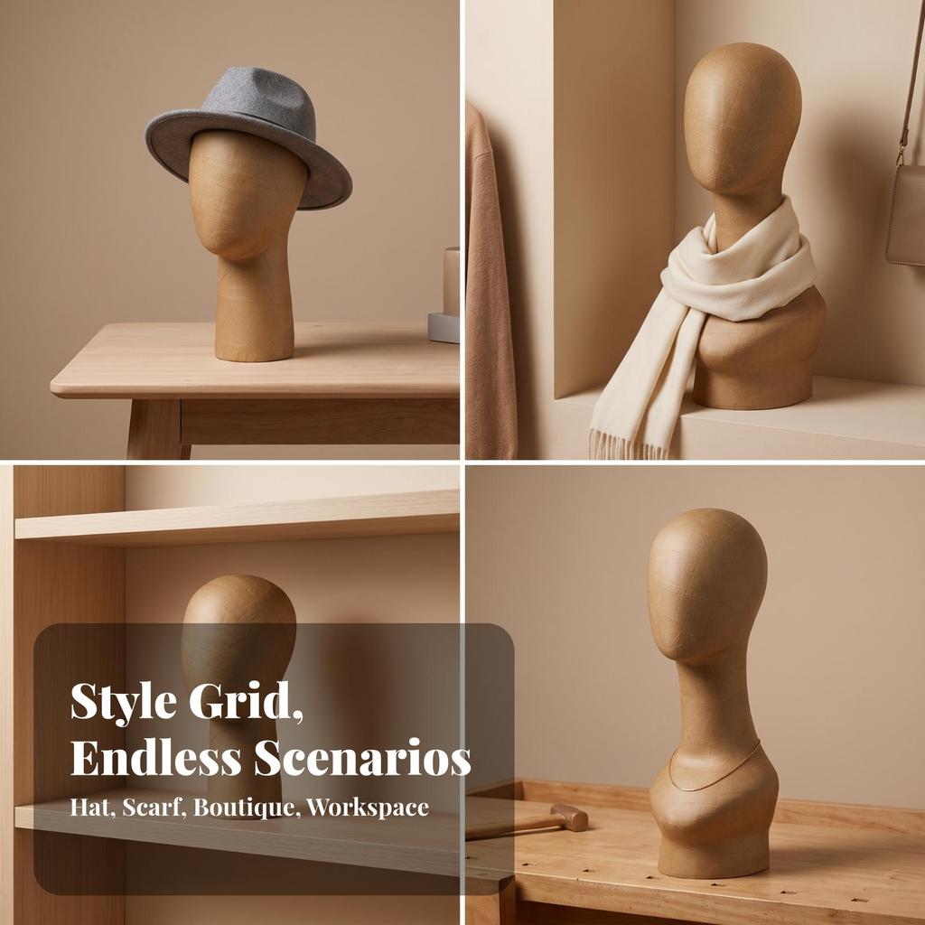 Tabletop Mannequin Head with Shoulders Professional Bust