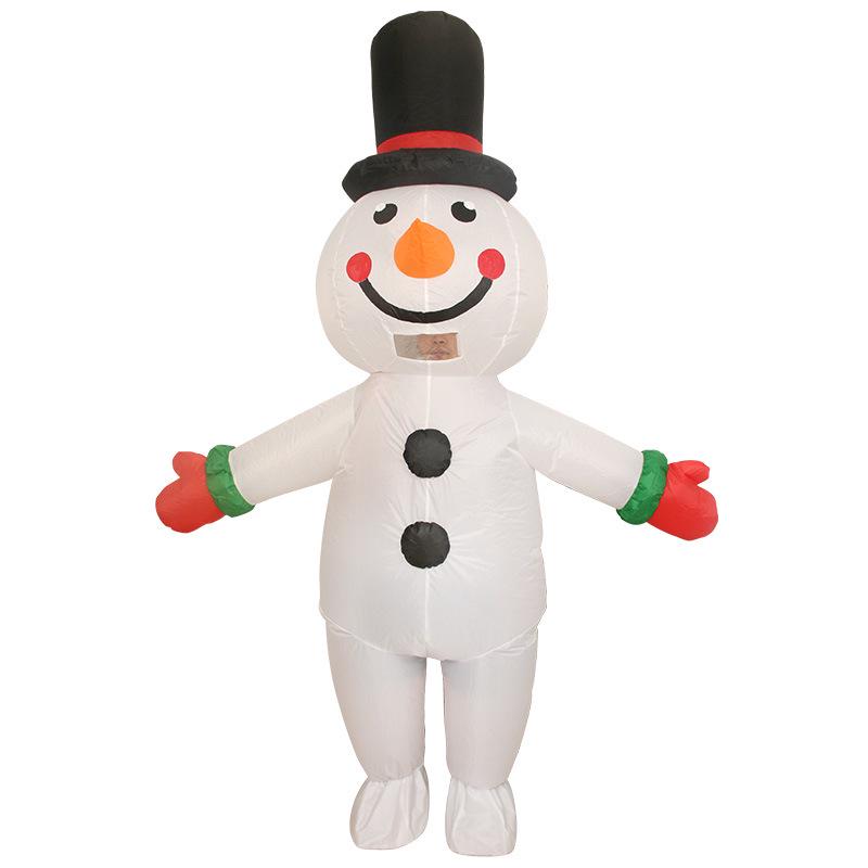 Costume gonfiabile di Babbo Natale, pupazzo di neve e renna di Halloween - Vestito Albero di Natale e omino pan di zenzero